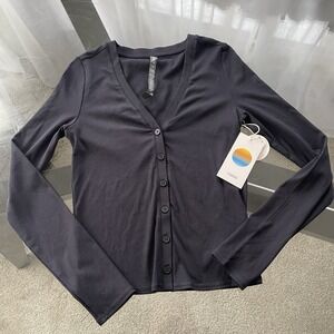 VUORI Long Sleeve Pose Cardigan Sweater Women's Size XS Black VW1185